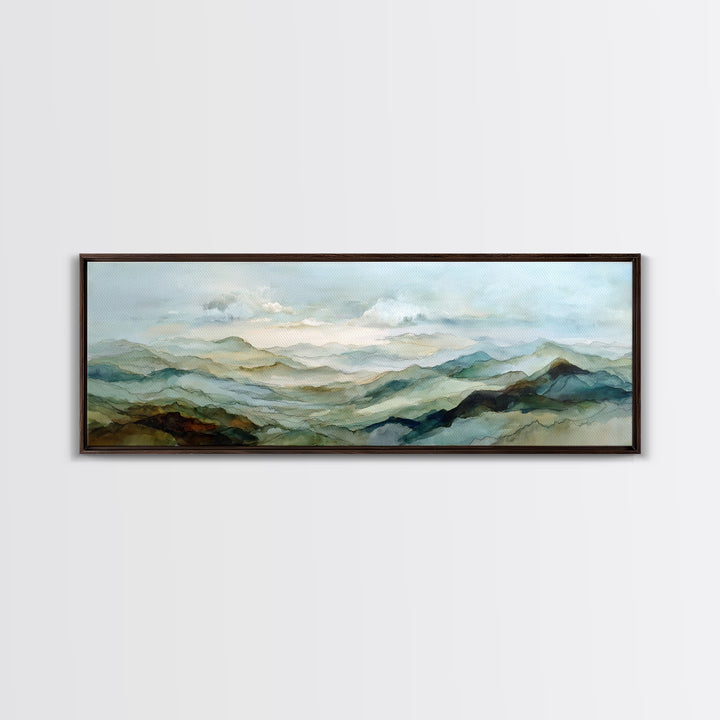 Soft Mountain Landscape Canvas Print, Medical Office Art, Medical Office Decor, Office Decor, Fine Art, Calm, Nurse Wall Art, MOA-3x1-66