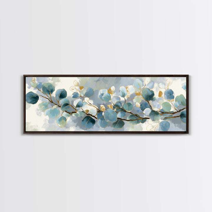 Botanical Eucalyptus Branch Framed Canvas Print, Medical Office Art, Medical Student Gift, Office Decor, Fine Art, Calm, MOA-3x1-67