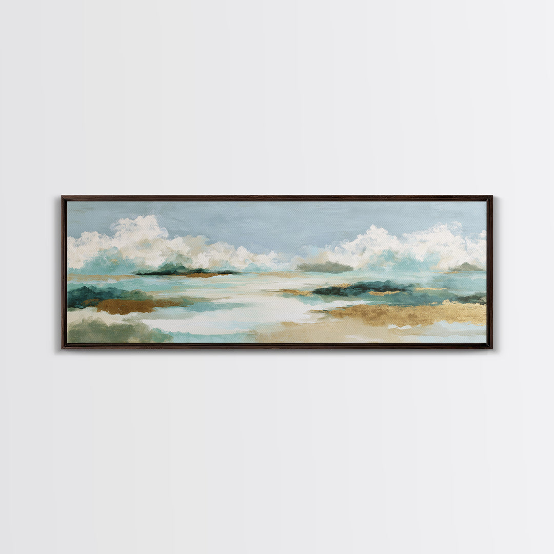 Sky and Cloud Scene Framed Canvas Print, Medical Office Art, School Nurse Art, Office Decor, Fine Art, Calm, Luxury Decor, MOA-3x1-73