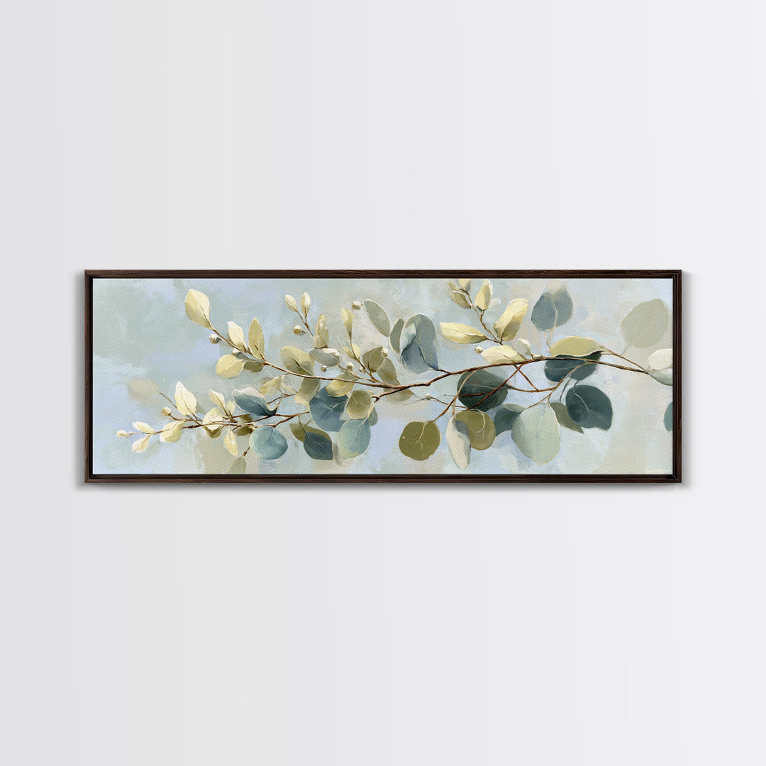 Botanical Eucalyptus Branch Canvas Print, Medical Office Art, Room Decor, Office Decor, Fine Art, Calm, Medical Student Gift, MOA-3x1-91