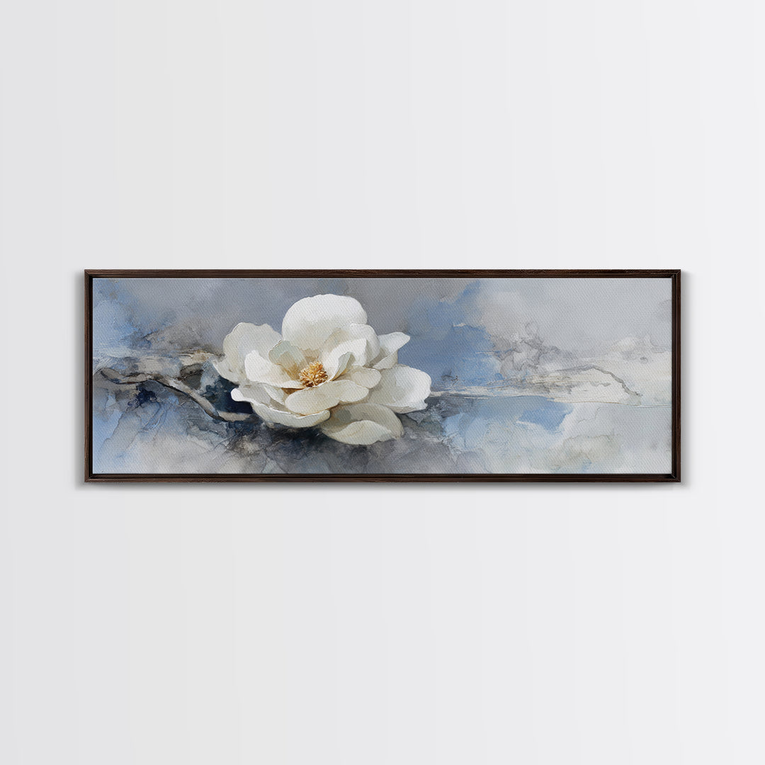 White Orchid on Gray Stone Surface Canvas Print, Medical Office Art, Brain Poster, Office Decor, Fine Art, Calm, Medical School, MOA-3x1-94
