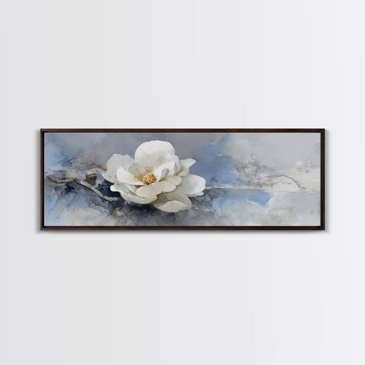 White Orchid on Gray Stone Surface Canvas Print, Medical Office Art, Brain Poster, Office Decor, Fine Art, Calm, Medical School, MOA-3x1-94
