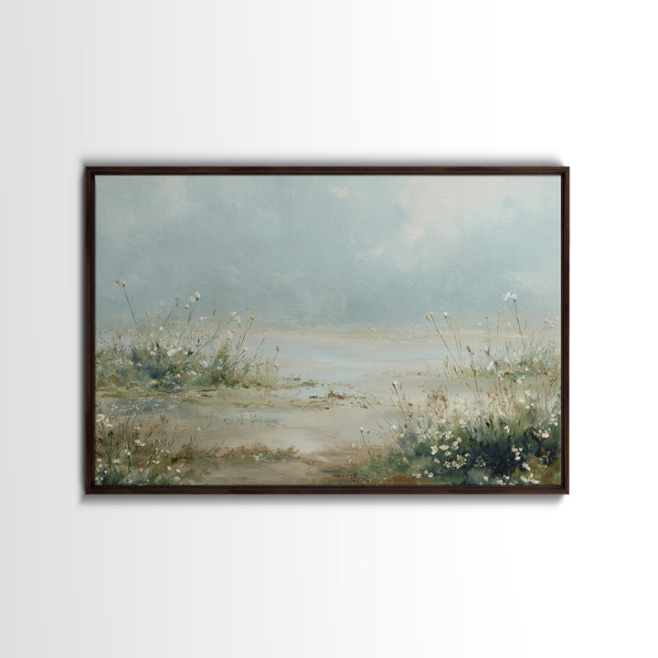 Sunlit Meadow with Wildflowers and Calm Mood Canvas Print, Medical Office Art, Medical Art, Office Decor, Watercolor Art, Calm, MOA-3x2-16