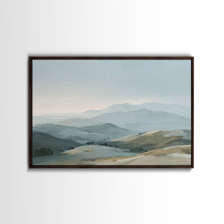 Minimal Sunrise over Rounded Hills Canvas Print, Medical Office Art, Medical Art, Office Decor, Fine Art, Calm, Biology Art, MOA-3x2-3