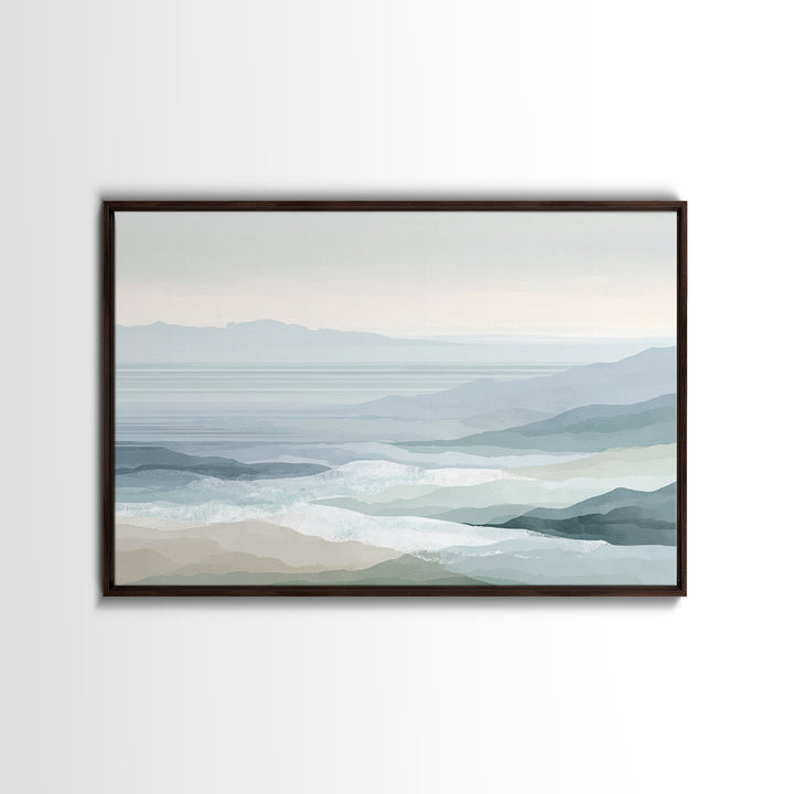 Peaceful Ocean Horizon Canvas Print, Medical Office Art, Brain Poster, Office Decor, Oil Painting, Calm, Medical School, MOA-3x2-32