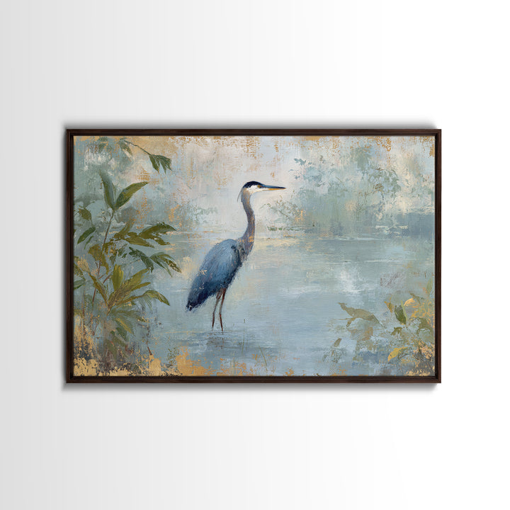Blue Heron Standing Canvas Print, Medical Office Art, Medical Art, Office Decor, Fine Art, Calm, Biology Art, Nurse Wall Art, MOA-3x2-42