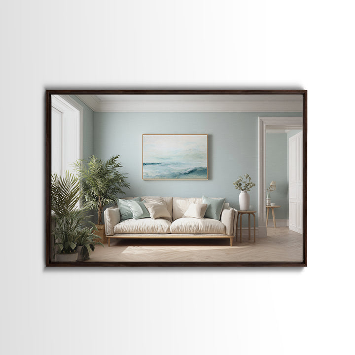 Calming Blue Abstract Framed Canvas Print, Medical Office Art, Medical Wall Art, Office Decor, Fine Art, Calm, Neutral Decor, MOA-3x2-5