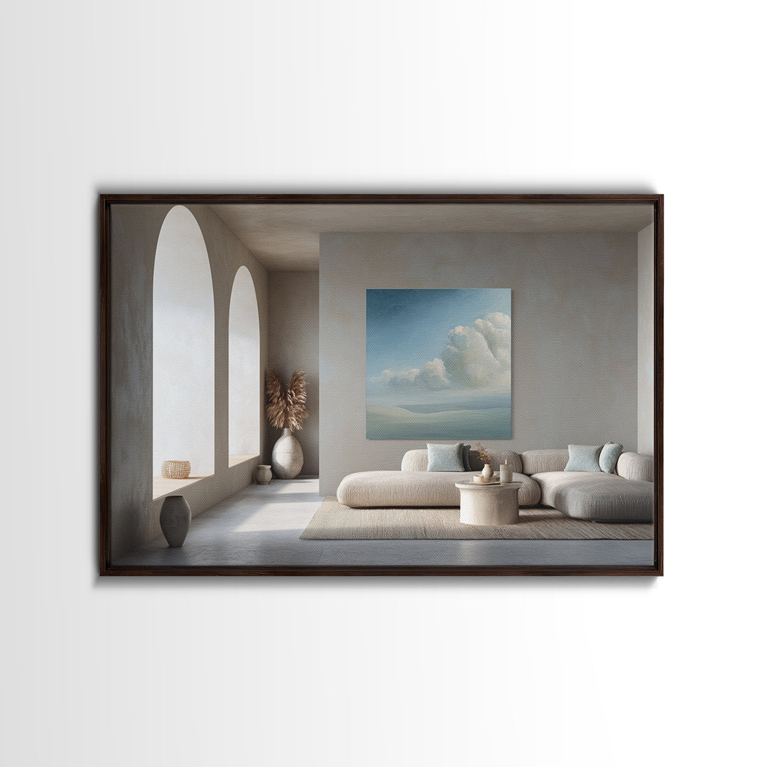 Sky and Cloud Scene Canvas Print, Medical Office Art, Educational Poster, Office Decor, Oil Painting, Calm, Fine Art Print, MOA-3x2-61