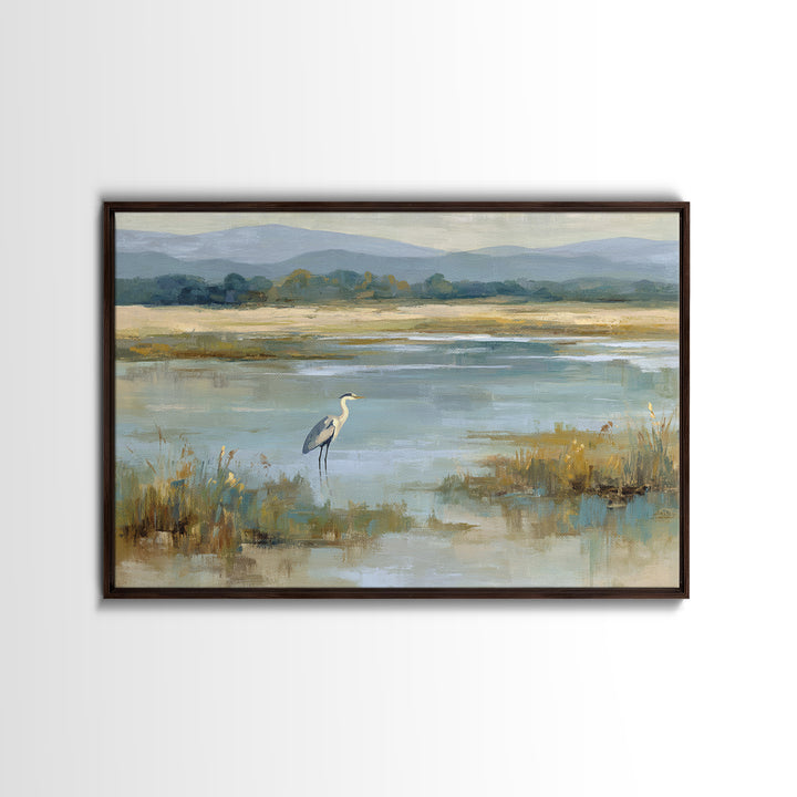 Blue Heron Standing Canvas Print, Medical Office Art, Medical Art, Office Decor, Fine Art, Calm, Biology Art, Nurse Wall Art, MOA-3x2-66
