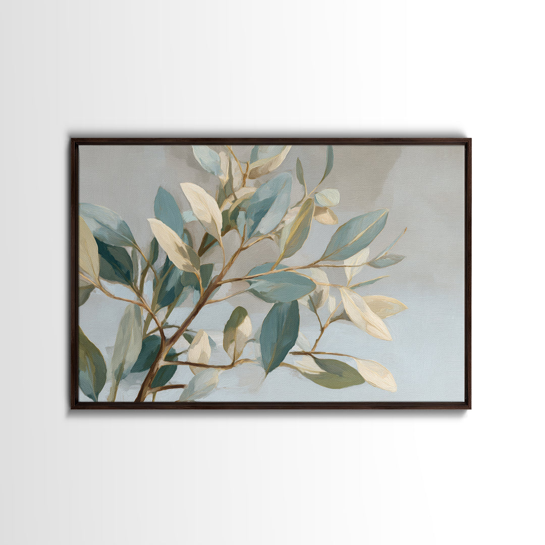 Botanical Eucalyptus Branch Framed Canvas Print, Medical Office Art, Home Decor, Office Decor, Fine Art, Calm, Medical Art, MOA-3x2-7