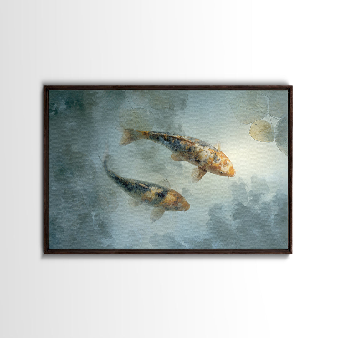 Calm Koi Fish Swimming Through Clear Water Canvas Print, Medical Office Art, Educational Poster, Office Decor, Fine Art, Calm, MOA-3x2-98