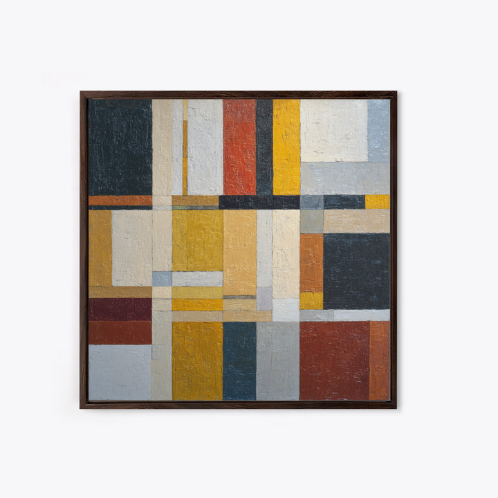 Urban Window Grid Transformed into Abstraction Framed Canvas Print, Modern Art, Art, Living Room Decor, Fine Art, Modern, MOD-1x1-12
