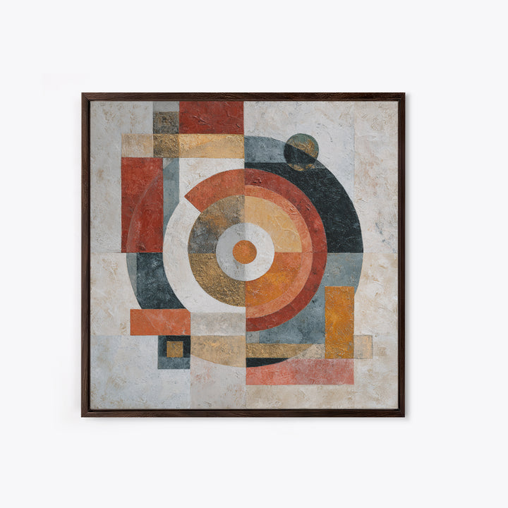 Abstract Circular Forms Framed Canvas Print, Modern Art, Abstract Wall Art, Living Room Decor, Fine Art, Modern, Neutral Decor, MOD-1x1-43
