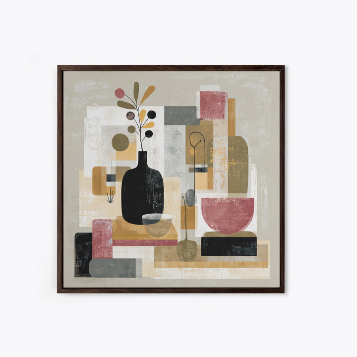 Modern Still Life Framed Canvas Print, Modern Art, Trendy Wall Art, Living Room Decor, Oil Painting, Modern, Minimalist Decor, MOD-1x1-61