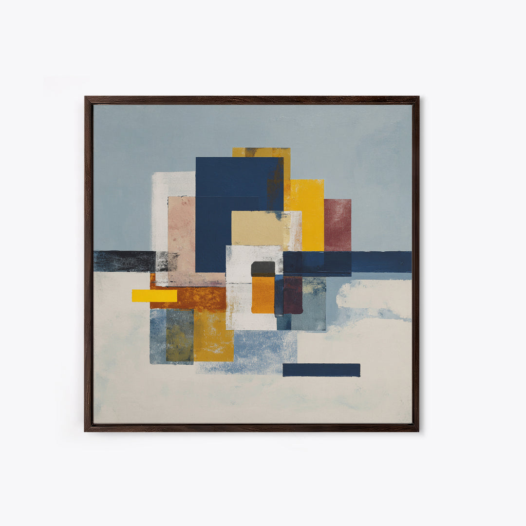 Bold Abstract Composition Framed Canvas Print, Modern Art, Art Print, Living Room Decor, Abstract Art, Modern, MOD-1x1-73