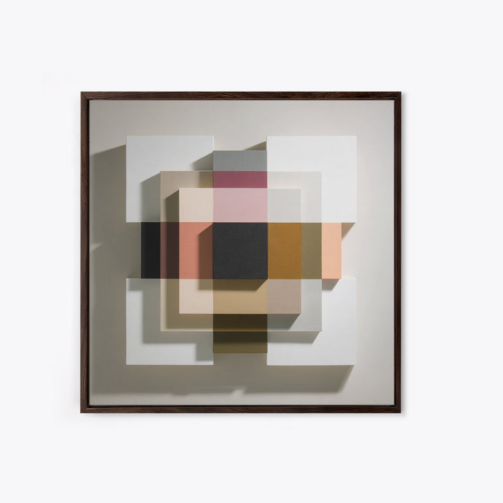 Minimal Sculpture Shapes Painted Framed Canvas Print, Modern Art, Canvas, Living Room Decor, Fine Art, Modern, Boho Wall Art, MOD-1x1-8