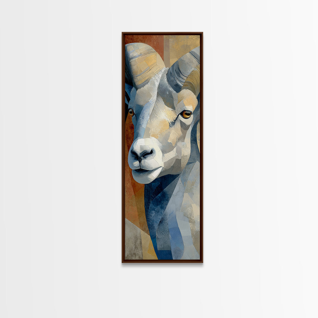 Modern Animal Portrait Canvas Print, Modern Art, Abstract Wall Art, Living Room Decor, Oil Painting, Modern, Neutral Decor, MOD-1x3-10
