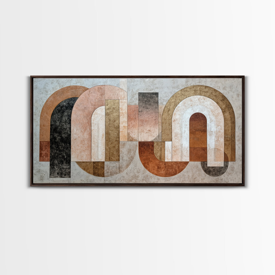 Architectural Arch Composition Framed Canvas Print, Modern Art, Digital Prints, Living Room Decor, Abstract Art, Modern, MOD-2x1-65