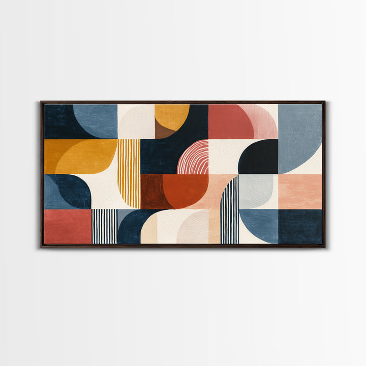 Clean Botanical Silhouette on Color Block Ground Canvas Print, Modern Art, Printable Wall Art, Living Room Decor, Modern, MOD-2x1-91