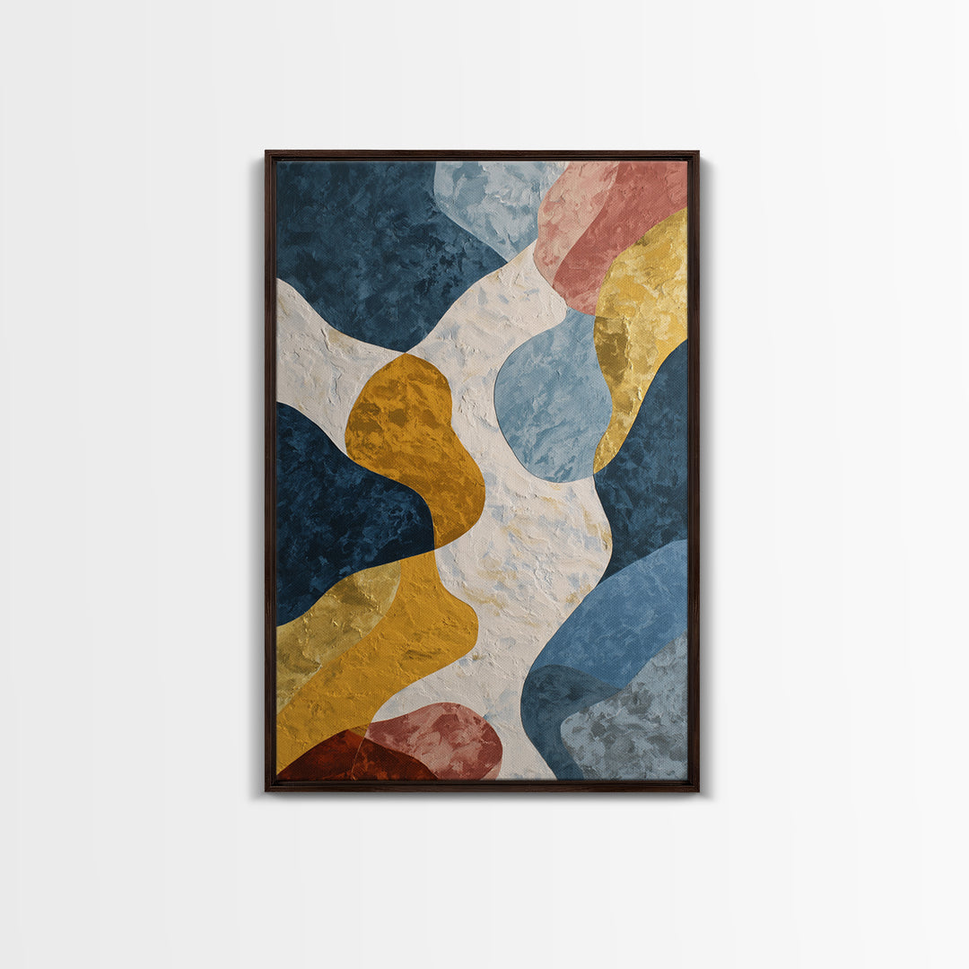 Large Marble Texture Abstract Framed Canvas Print, Modern Art, Boho Decor, Living Room Decor, Abstract Art, Modern, Wall Decor, MOD-2x3-48