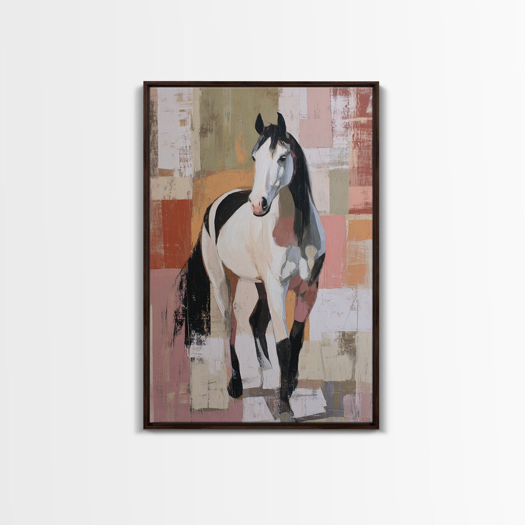 Contemporary Horse Portrait Canvas Print, Modern Art, Digital Art, Living Room Decor, Fine Art, Modern, Abstract Wall Art, MOD-2x3-71