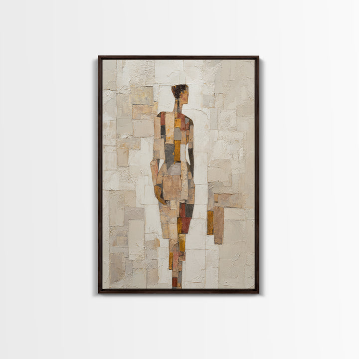 Fragmented Figure Study Framed Canvas Print, Modern Art, Wall Hanging, Living Room Decor, Oil Painting, Modern, MOD-2x3-97