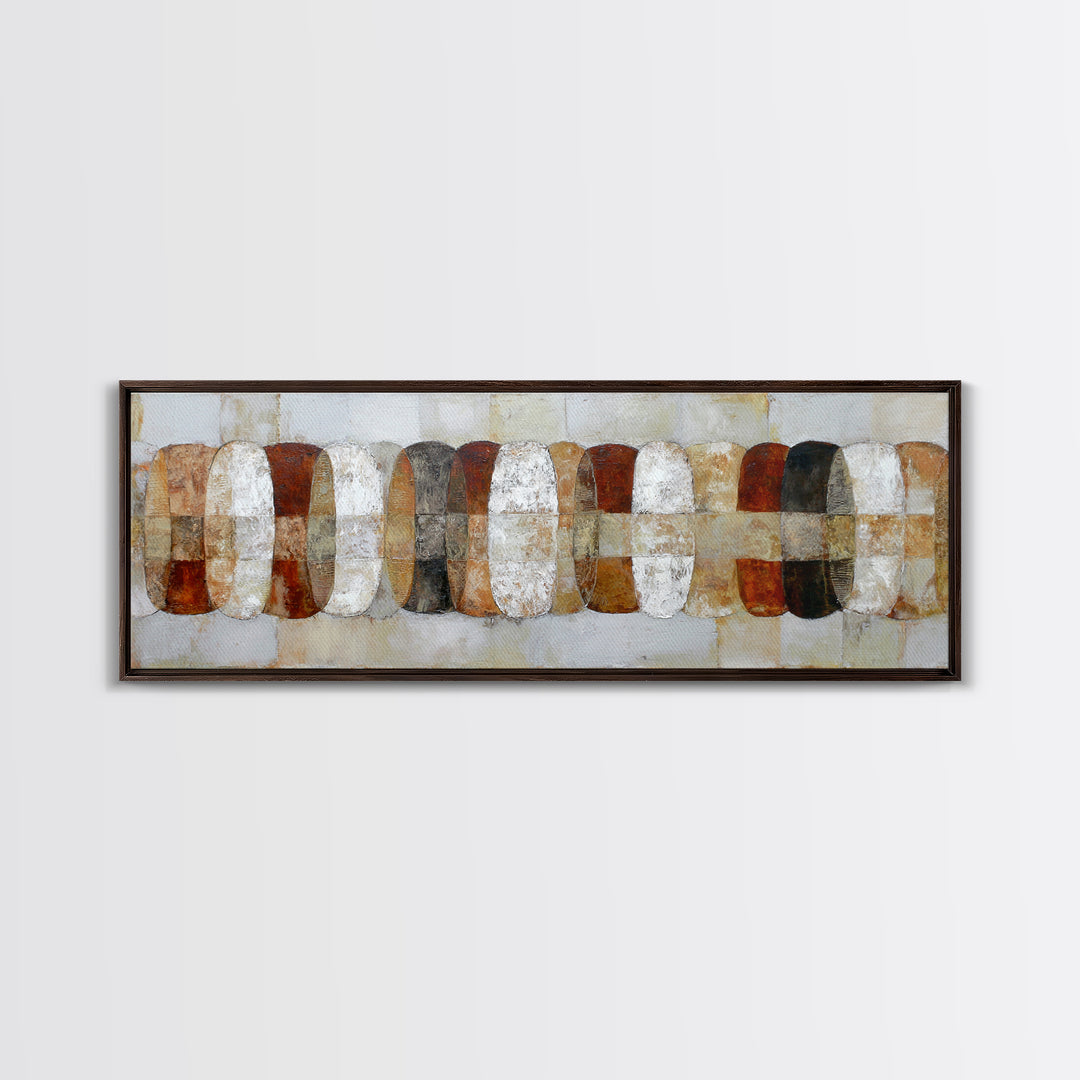 Monochrome Ink and Acrylic Mixed Media Look Framed Canvas Print, Modern Art, Bedroom Wall Art, Living Room Decor, Modern, MOD-3x1-12
