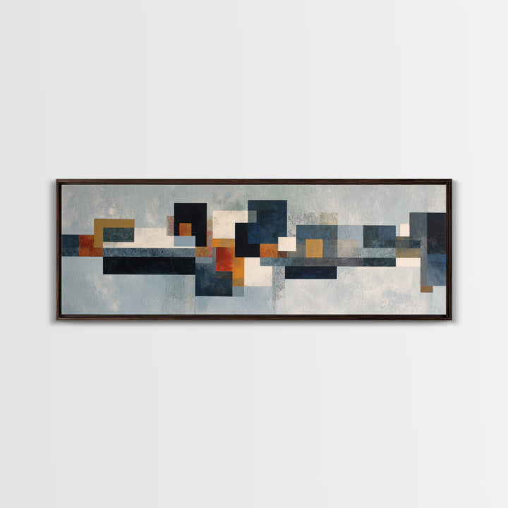 Geometric City Abstraction Canvas Print, Modern Art, Mid Century Modern Art, Living Room Decor, Fine Art, Modern, Art Print, MOD-3x1-20