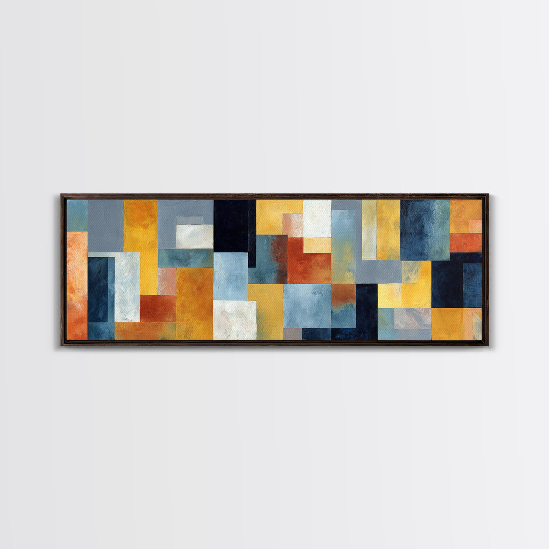 Urban Window Grid Transformed into Abstraction Canvas Print, Modern Art, Canvas Print, Living Room Decor, Abstract Art, Modern, MOD-3x1-4