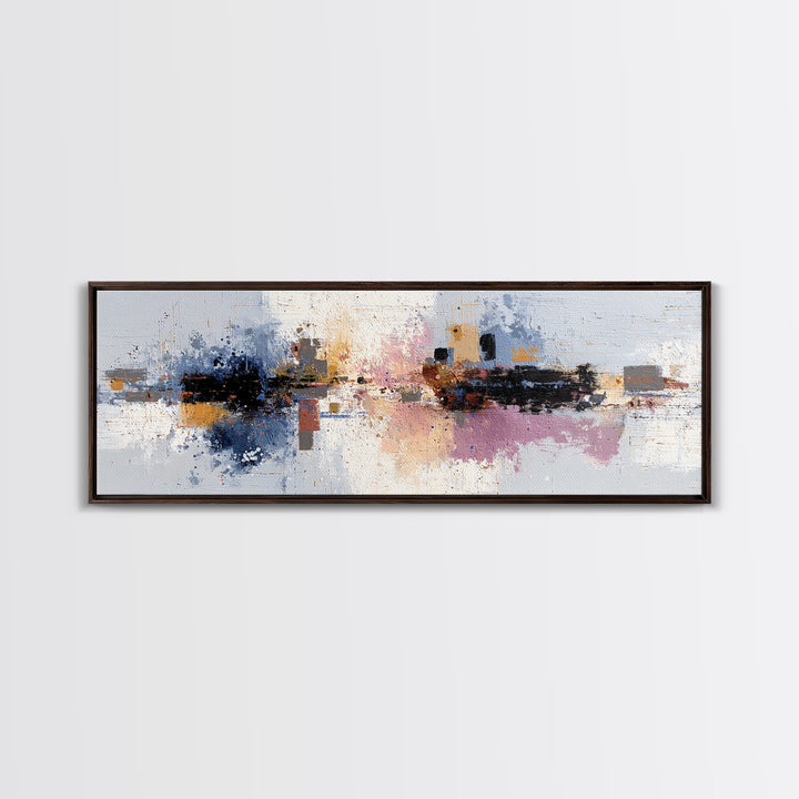 Expressive Brushwork in Cobalt and Rust Canvas Print, Modern Art, Canvas Art, Living Room Decor, Fine Art, Modern, Poster Art, MOD-3x1-46
