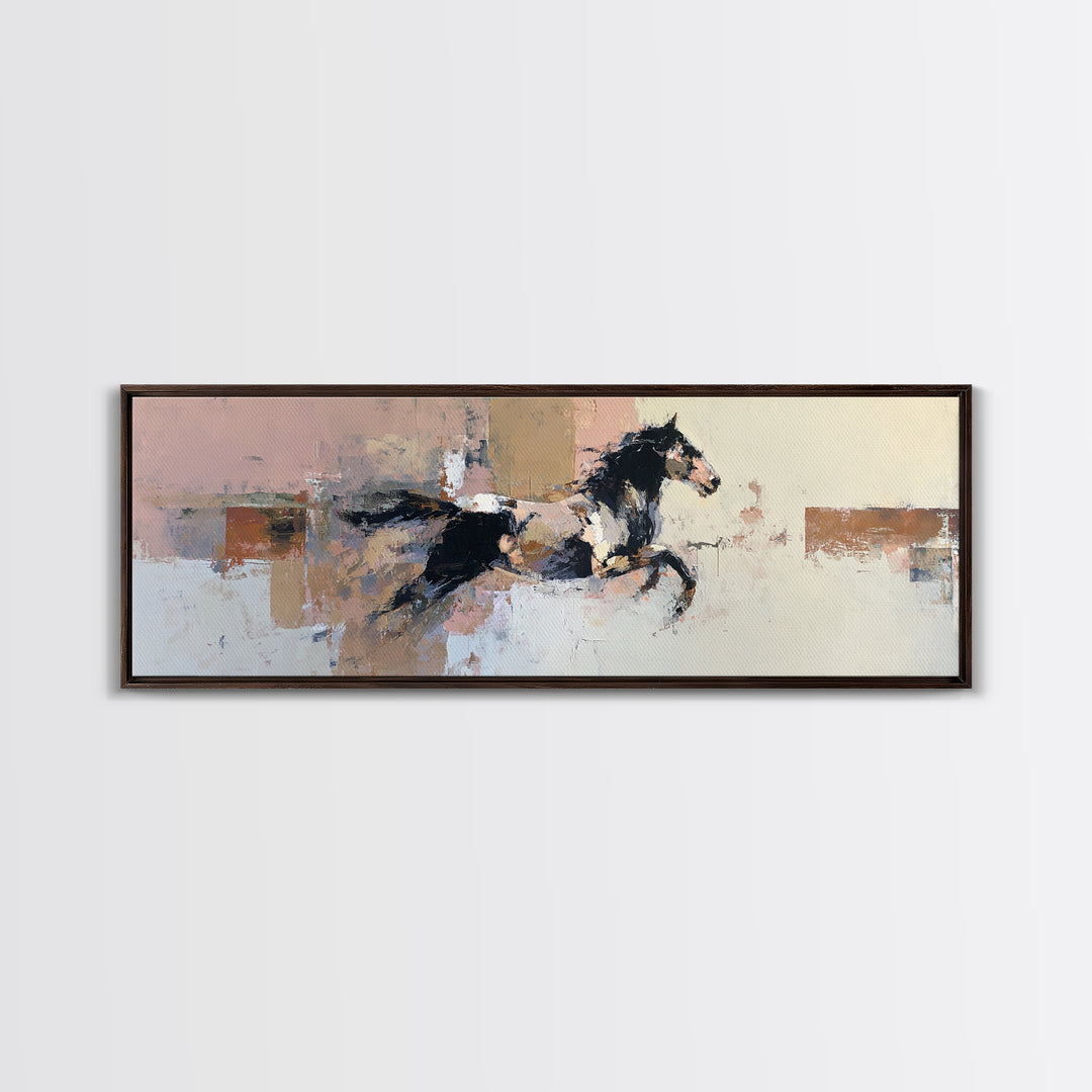 Contemporary Horse Portrait Framed Canvas Print, Modern Art, Contemporary Art, Living Room Decor, Modern, Wall Hanging, MOD-3x1-55