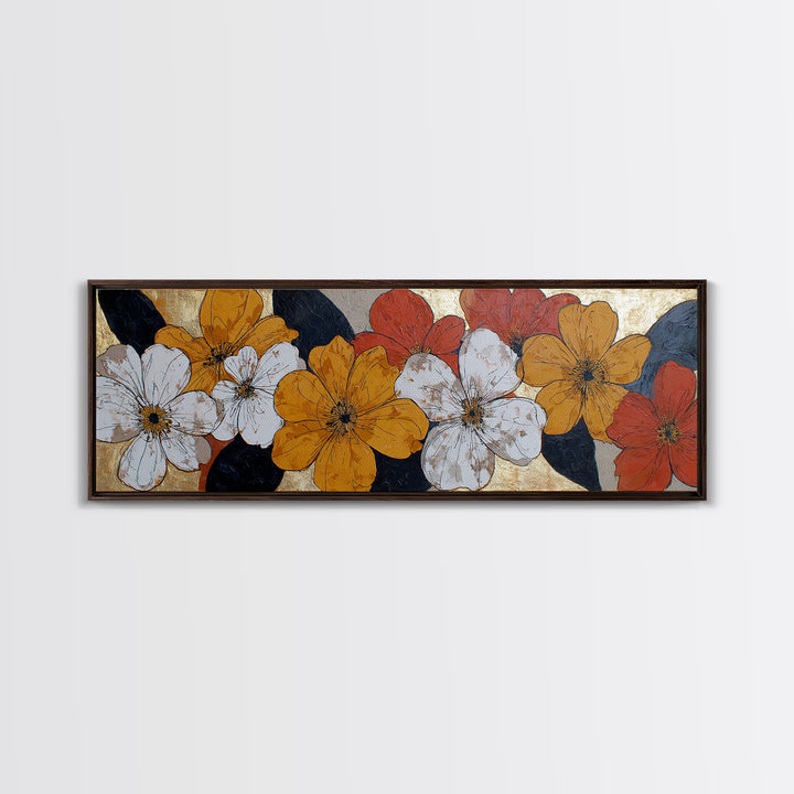 Bold Floral Forms Canvas Print, Modern Art, Boho Wall Decor, Living Room Decor, Modern, Fine Art Print, Statement Artwork, MOD-3x1-6