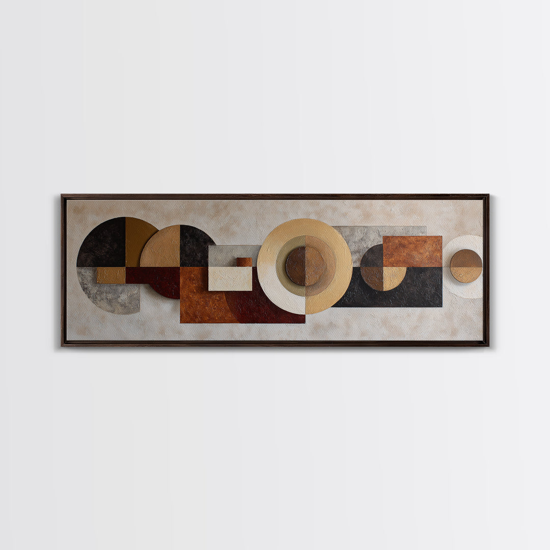 Minimal Sculpture Shapes Painted Framed Canvas Print, Modern Art, Wall Art, Living Room Decor, Fine Art, Modern, Artwork, MOD-3x1-72