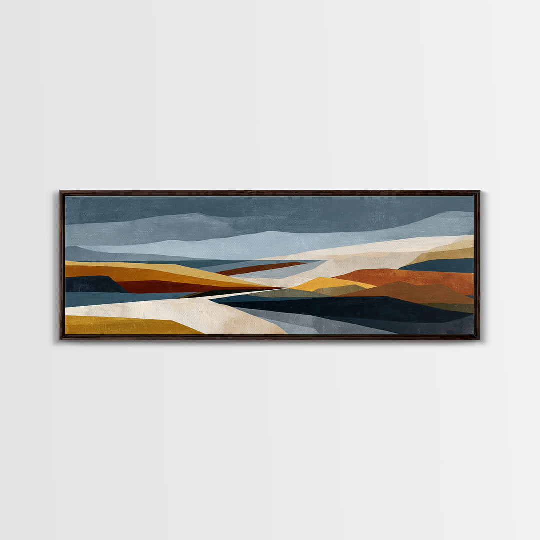 Modern Landscape with Simplified Horizon Framed Canvas Print, Modern Art, Set of 3 Prints, Living Room Decor, Oil Painting, MOD-3x1-73