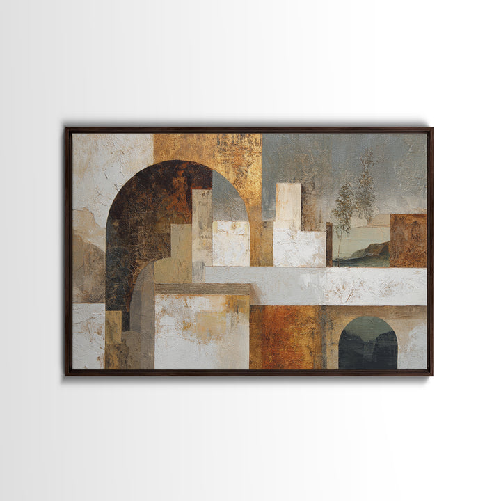 Architectural Arch Composition Framed Canvas Print, Modern Art, Living Room Decor, Abstract Art, Modern, Gallery Decor, MOD-3x2-25