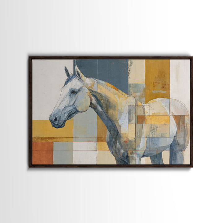 Contemporary Horse Portrait Canvas Print, Modern Art, Textured Painting, Living Room Decor, Modern, Mid Century Modern, MOD-3x2-67