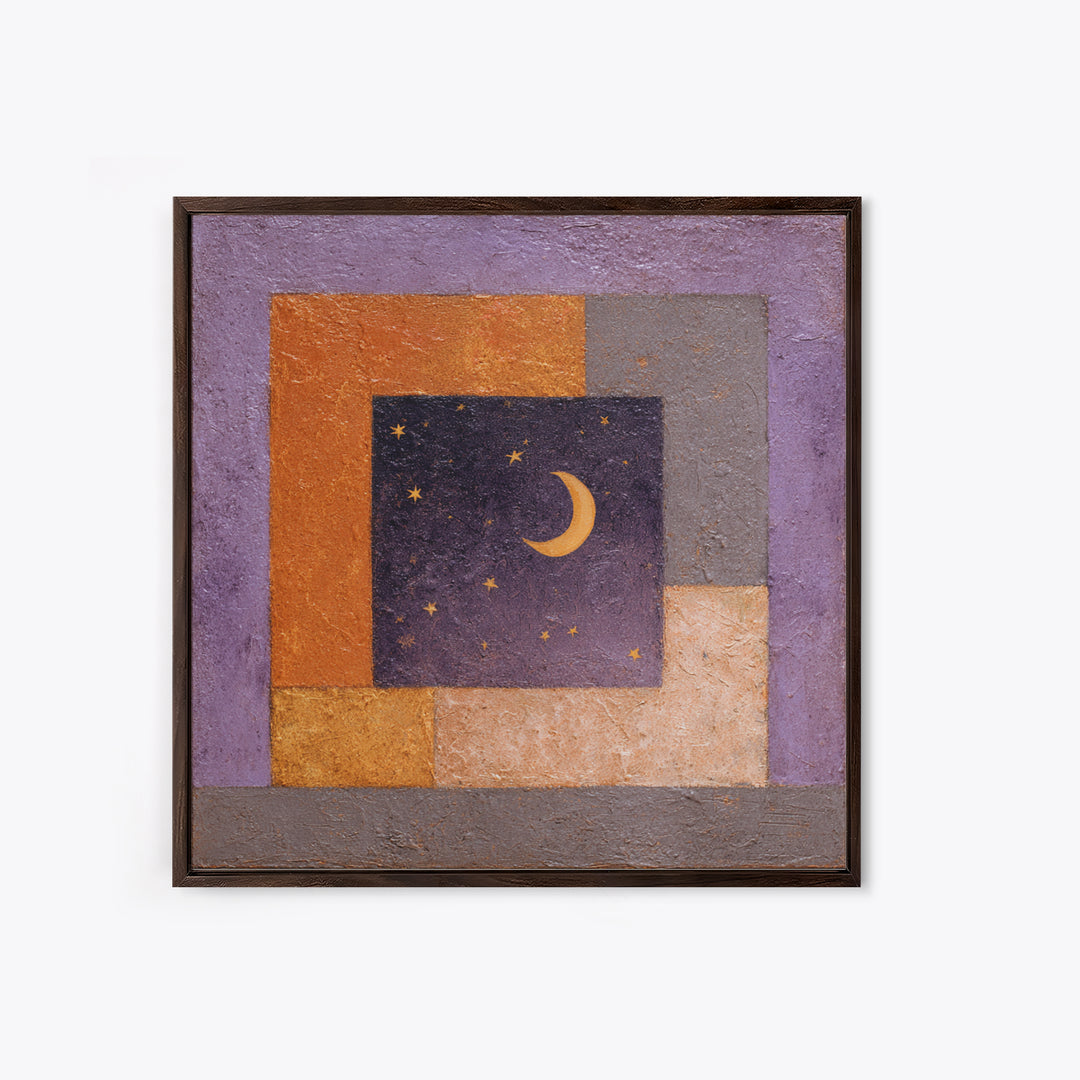 Purple Night Sky Canvas Print, Monochrome Art, Abstract Art, Living Room Decor, Oil Painting, Mono, Bedroom Wall Art, MON-1x1-15