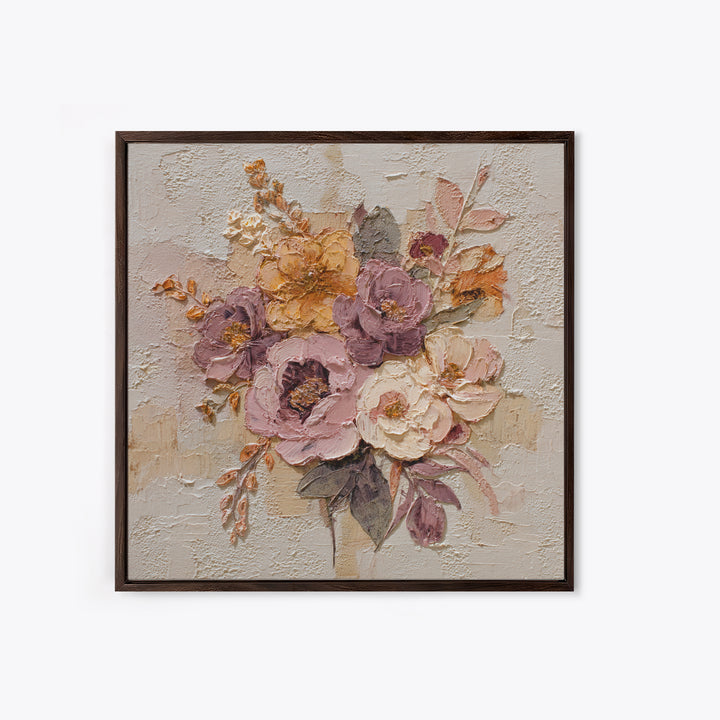 Monochrome Floral Bouquet Canvas Print, Monochrome Art, Apartment Decor, Living Room Decor, Fine Art, Mono, Moody Wall Art, MON-1x1-18