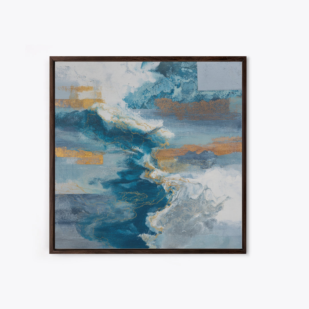 All Blue Ocean Abstraction Canvas Print, Monochrome Art, Neutral Decor, Living Room Decor, Fine Art, Mono, Home Decor, MON-1x1-25