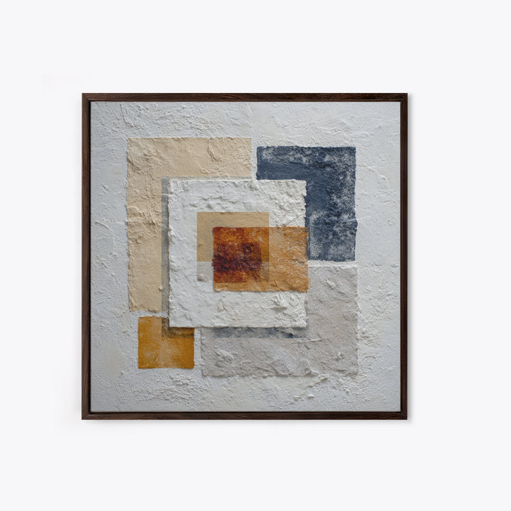 Ivory White Plaster Texture Composition Framed Canvas Print, Monochrome Art, Modern Decor, Living Room Decor, Fine Art, Mono, MON-1x1-29