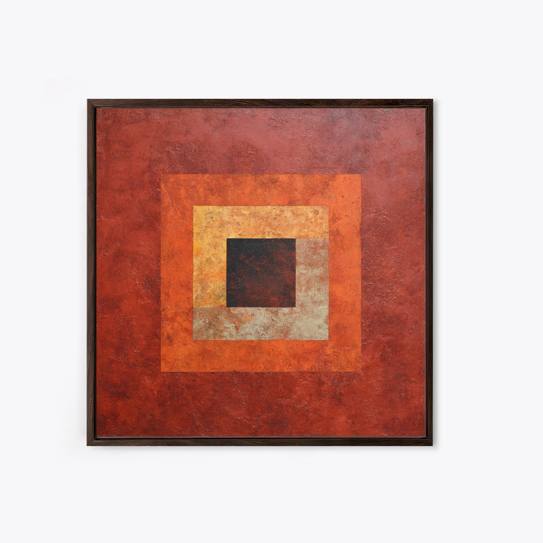 Burnt Orange Canyon Abstraction Framed Canvas Print, Monochrome Art, Luxury Decor, Living Room Decor, Fine Art, Mono, MON-1x1-40