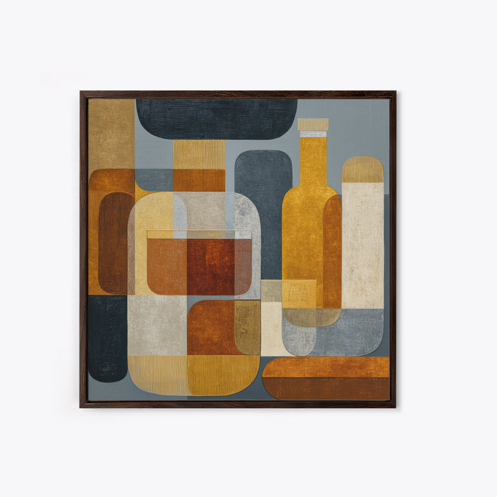 Brown Leather and Whiskey Still Life Framed Canvas Print, Monochrome Art, Textured Wall Art, Living Room Decor, Fine Art, Mono, MON-1x1-47