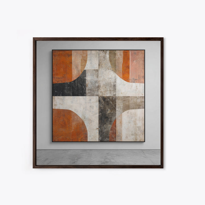 Burnt Orange Canyon Abstraction Framed Canvas Print, Monochrome Art, Printable Art, Living Room Decor, Fine Art, Mono, MON-1x1-64