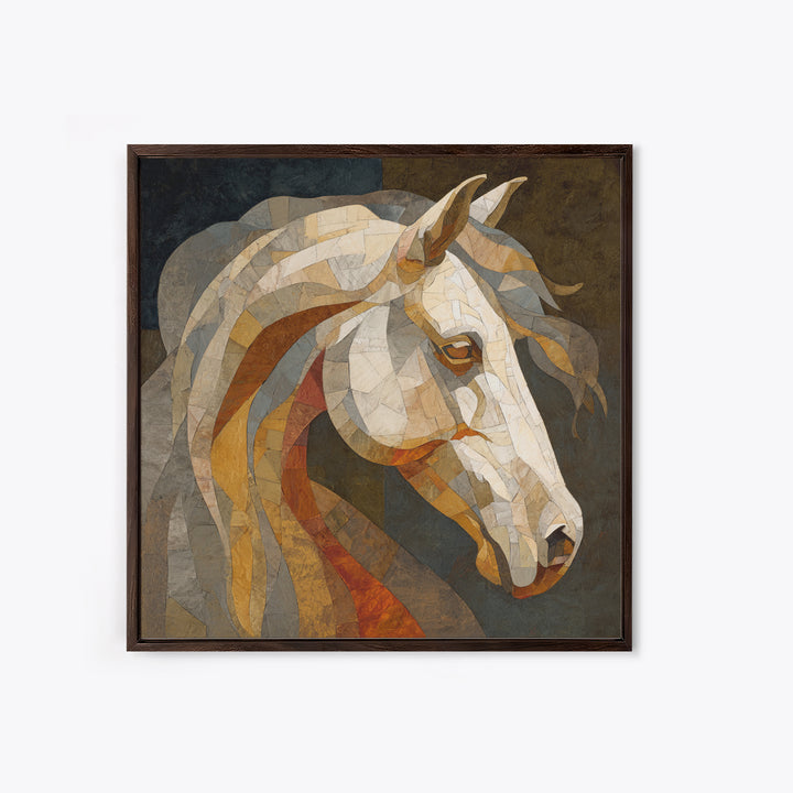 Sepia Horse Portrait Canvas Print, Monochrome Art, Statement Artwork, Living Room Decor, Fine Art, Mono, Digital Art, MON-1x1-98
