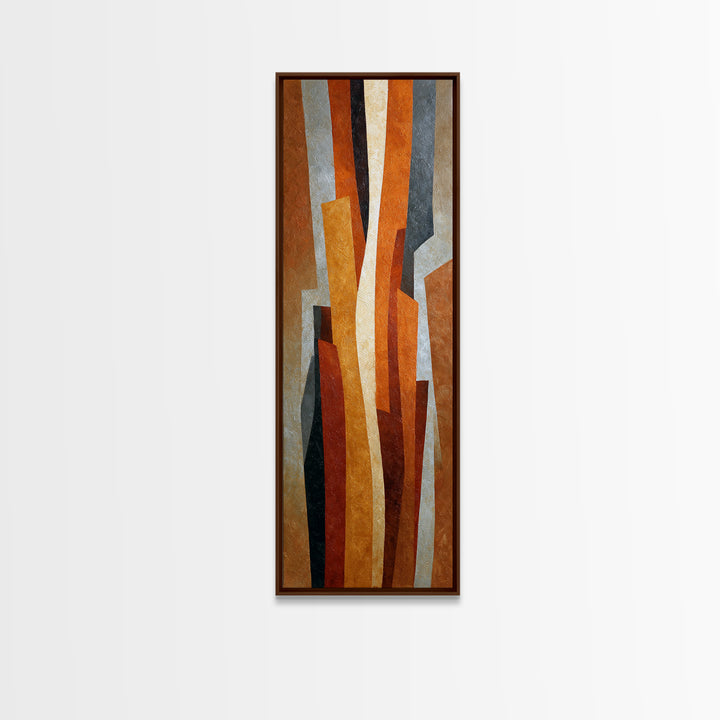 Burnt Orange Canyon Abstraction Canvas Print, Monochrome Art, Living Room Decor, Oil Painting, Mono, Gallery Decor, Wall Decor, MON-1x3-100