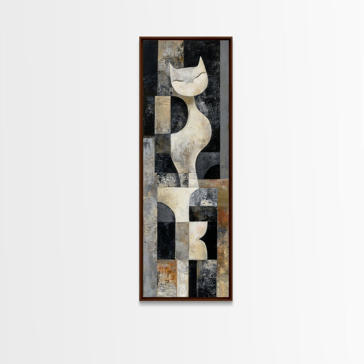 Monochrome Cat Portrait Canvas Print, Monochrome Art, Digital Prints, Living Room Decor, Fine Art, Mono, Apartment Decor, MON-1x3-23