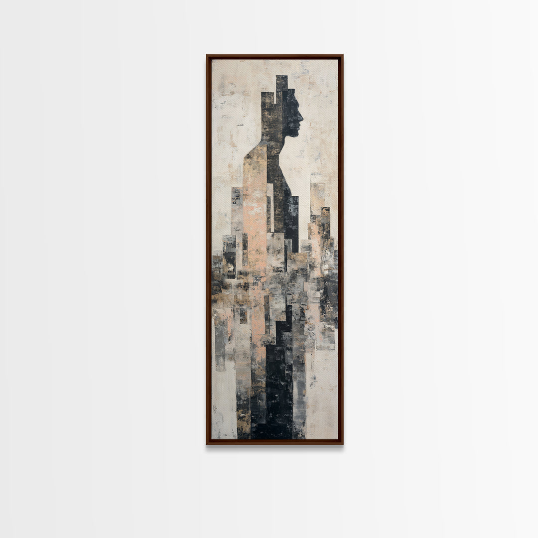 Black and White City Reflection Canvas Print, Monochrome Art, Large Wall Art, Living Room Decor, Mono, Modern Wall Art, MON-1x3-33
