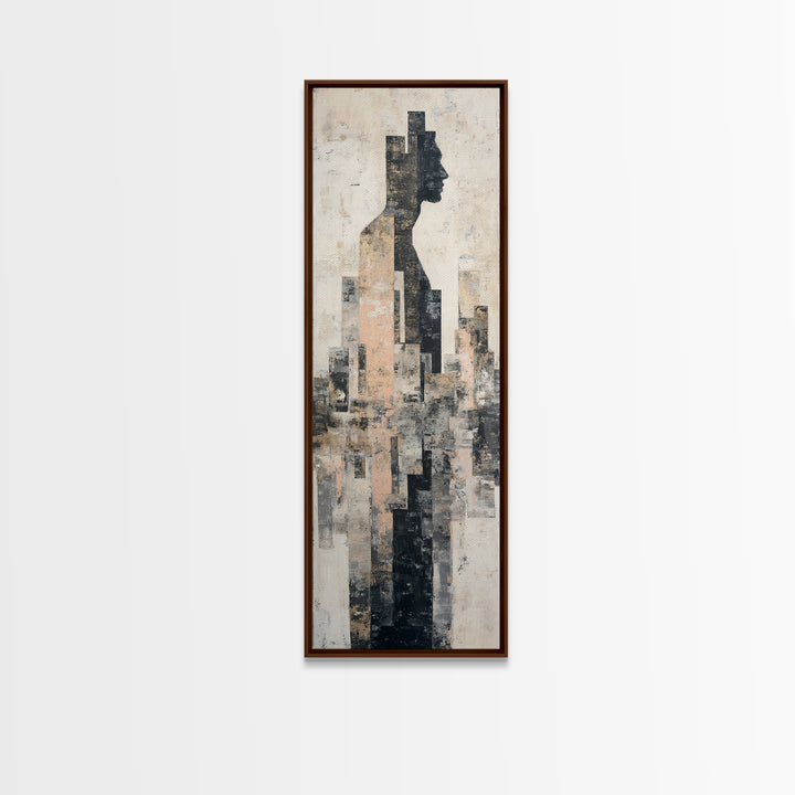 Black and White City Reflection Canvas Print, Monochrome Art, Large Wall Art, Living Room Decor, Mono, Modern Wall Art, MON-1x3-33