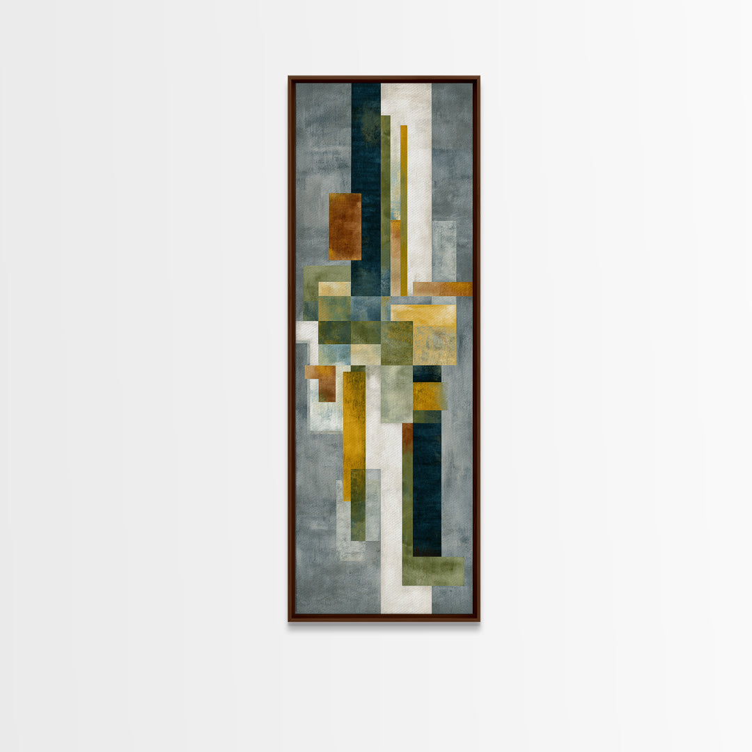 Green Botanical Study Canvas Print, Monochrome Art, Living Room Decor, Oil Painting, Mono, Dark Academia Decor, MON-1x3-39