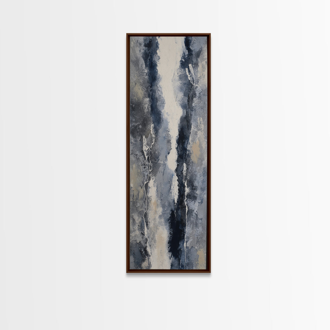 Black Ink Abstract Canvas Print, Monochrome Art, Wallpaper Mural, Living Room Decor, Fine Art, Mono, Textured Painting, MON-1x3-42